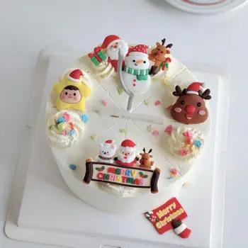 2023 Veselé Vianoce Cake Dekorácie, Ozdoby Santa Vňaťou Rok Vianoce Nové Dort Stromček, Snehuliak Claus Téma Vianočné Serie X0I4