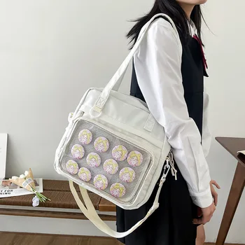 2023 Nové Japonská High School Dievčatá Taška cez Rameno Transparentné Kabelky Veľká-kapacita Itabag Ženy Crossbody Tote Tašky ita taška