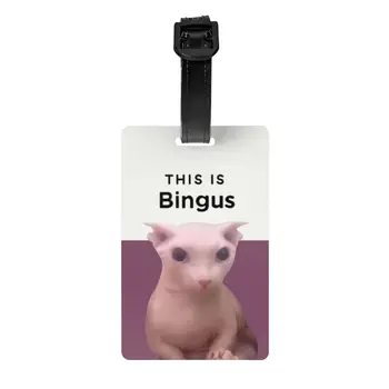 Toto Je Bingus Batožiny Tag Kawaii Sphynx Mačka Cestovná Taška Kufor ochrany Osobných údajov Kryt ID, Label