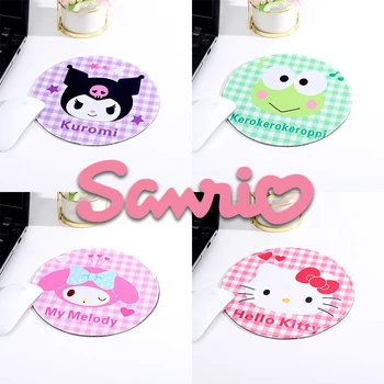 Sanrio Hello Kitty Myši, Podložky Kawaii Kolo 20 cm Mousepad Anime Obrázok Kuromi Moje Melódie Cinnamoroll Kvalitný Zámok Hrany Pad