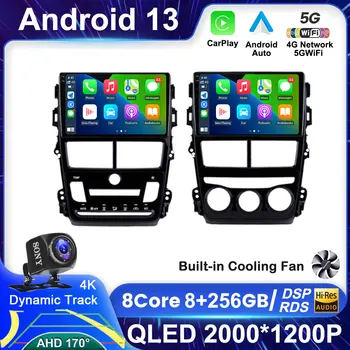 Android 13 Pre Toyota Vios Yaris 2018 2019 2020 Navigácie GPS Multimediálne Video Prehrávač, Stereo 2din Carplay Auto Rádio Fotoaparát 360