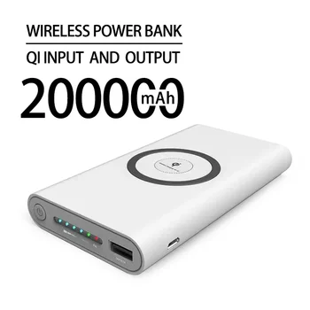 Doprava zadarmo 200000mAh Wireless Power Bank obojsmerná Rýchle Nabíjanie Powerbank Prenosné Nabíjačky Typ-c Externú Batériu Pre IPhone