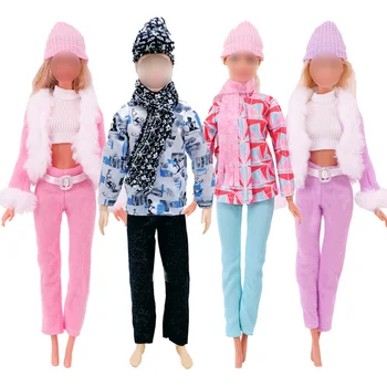 2 Položky Kawaii Teplé Zimné Oblečenie Farbou Plášť vhodný pre Barbies&30Cm Elf Doll Oblečenie, Doplnky , Hračky pre Deti, Darčeky