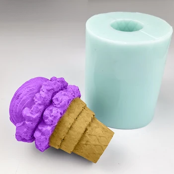 PRZY-Silikónové zmrzlinu Kužeľ Foriem, 3D Fondant Mydlo Formy, Ručne vyrábané Sviečky Zeminy, Hliny Živice
