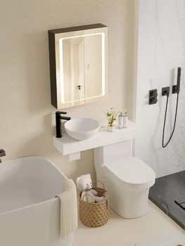 Malý Byt s Umývadlom Integrované Kúpeľňa Kamenné Dosky Stola Umývadlo Kabinet Zmes