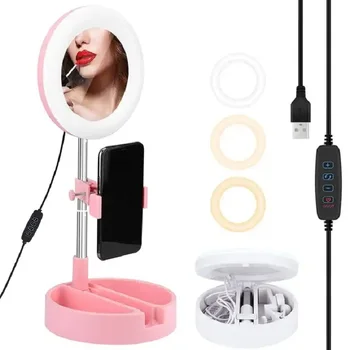 Prenosný skladací Stôl Stmievateľné LED Selfie Krúžok Vyplniť Svetla Telefón Led Lampa pre make-up Video Live Aro De Luz pre TikTok