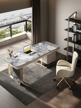 Moderné, Jednoduché a Luxusné Počítač Tabuľky Luxusný Kamenný taliansky High-end Rock Doska kancelársky Stôl