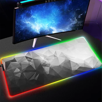 RGB Geometrické Podložka pod Myš Herné LED Mousepad Veľké Rýchlosti Hráč Mause Mat Podsvietenie Stôl Mat Svetelný Klávesnice Podložky 100x50cm