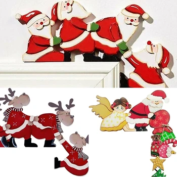 Vianočné Rám Dverí Výzdoba,Vianočné Dvere Rohu Dekor Santa Claus Som Videl, Že Drevené Znamenie,Rustikálny Vianočné Dvere Sitter