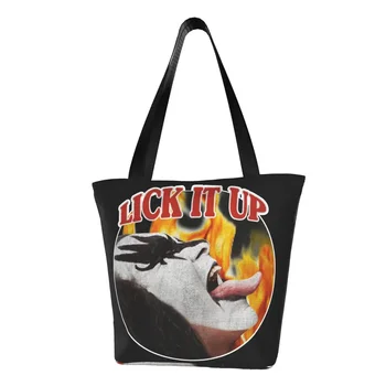 Rocková Kapela Kiss Demon Gene Simmons Lízať To Tote Bag Merch Trendy Pre Ženy Taška Cez Rameno