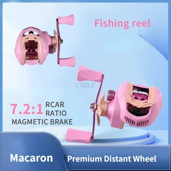 7.2:1 Macaron Rybárske Kolesa Návnadu Odlievanie Cievky Vodné Kvapôčky Vzdialených Koleso 8 KG Max Podložka Presuňte vlasec Fishing Cievky Výstrojom