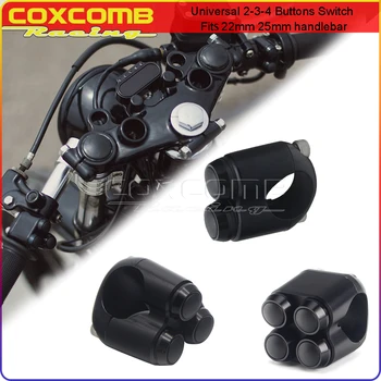 Čierny Hliníkový 22 mm alebo 25 mm Mini Prepnúť Tlačidlo Elektrickej Energie Horn smerovku Svetlo sa zapne vypínač Na Honda CB CX CBX