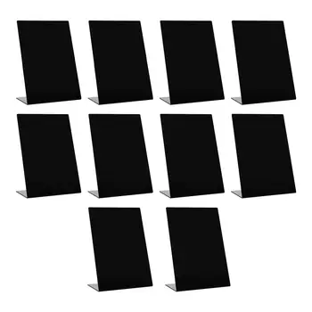 10Pcs Mini Chalkboards Známky L Tvarované Vymazateľné Čierne Tabule Značky Wordpad Potravín Známky Malé Tabuli Správu Memo Rada
