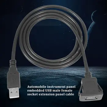 Auto Prístrojovej doske Flush Mount USB Mužov a Žien Zásuvky Panel Rozšírenie Kábel 1M
