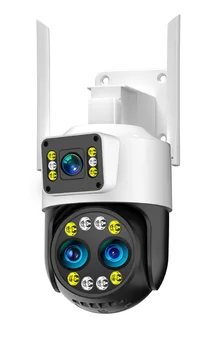 4MP UHD Yoosee APP Triple Objektív Dvojité Obrazovka Farebná 10x Zoom PTZ IP Dome Kamera AI Humanoidný Detekcie CCTV Baby Monitor