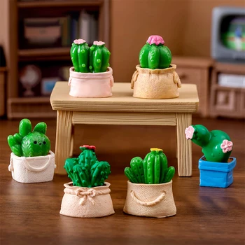 1Pc Miniatúrne Kaktus Ornament domček pre bábiky Králik Šťavnaté Črepníkové Rastliny Micro Krajiny Dekorácie domček pre bábiky Miniatúrne Hračky