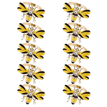 Sada 10 Bee Obrúsok Pracky Obrúsok Krúžok Zliatiny Hmyzu Diamond Pracky Papierové Uteráky Obrúsok Držiteľ