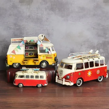 Retro Kovové Nostalgické RV Obytné Auto Model Creative Autobus, Auto Výzdoba detskej Izby kaviareň Displej Figúrky Artware