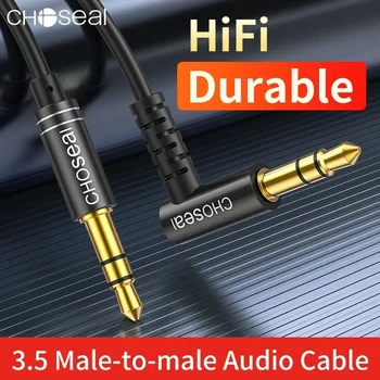 CHOSEAL 3,5 mm Samec Samec Audio Kábel 90-Stupňový Uhol AUX Kábel Pre Auto stereo Smartphone, MP3