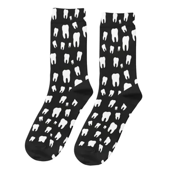 Retro Zubné Vzor pánske Ponožky Zábavné Zuby Unisex Hip Hop Vzor Vytlačené Šťastný Posádky Ponožky Darček