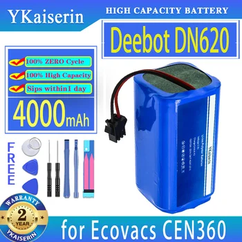 YKaiserin Batérie 4000mAh pre Ecovacs Deebot CEN360 CEN361 DH35 DH43 DH45 DN620 DN621 N79S N79 600 601 605 710 Bateria