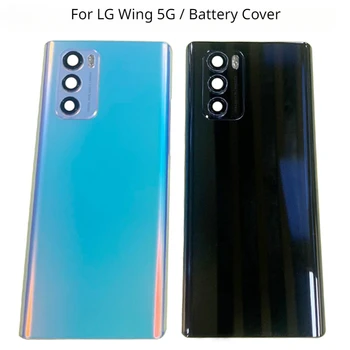 Späť Kryt Batérie Zadné Dvere, Panel Bývanie Prípade Pre LG Krídlo 5G Kryt Batérie s Objektívom Rám Náhradný Diel