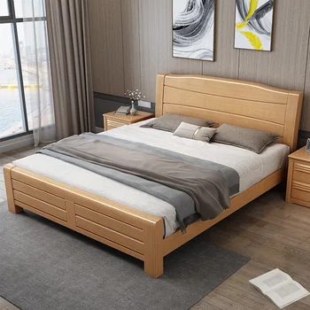 Nordic masívneho dreva posteľ spálňa manželská posteľ 1,5 m 1,8 m jednolôžko denník moderný jednoduchý bukový nábytok