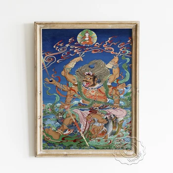 Tibetský Thangka Maľovanie Nádherné Plagát, Buddha Portrét Náboženstvo, Umenie Výtlačkov, Vajrapani Tibetský Budhistický Chrám Dekorácie