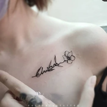 Anglická Abeceda Sakura In Rastlinné Šťavy Tetovanie Nálepky Nepremokavé Falošné Tetovanie pre Ženy Roztomilý Art Tatto Tetovanie Tela Veľkoobchod