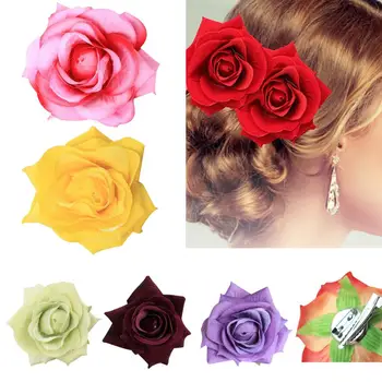 Rose Vlasy Klip Bridesmaid, Brošne Svadobné Party Sponky Do Vlasov Pre Hlavový Most Rose Textílie Kvety Elegantné Vlásenky Brošňa Pokrývku Hlavy
