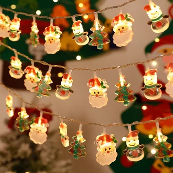 Santa Snehuliak Strom Garland String Svetlá, Vianočné Dekorácie 2023 Vianočný Strom Visí Lampa Firmware Nový Rok Ornament krest noel