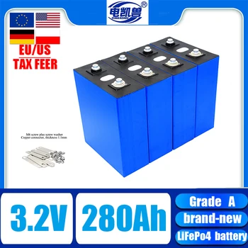 4-16PCS 3.2 V 280Ah Lifepo4 batérie, A-trieda solárny systém na uskladnenie energie, RV DIY nabíjateľné batérie, EU/US tax-free