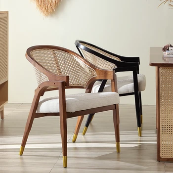 Nordic retro jedálenské stoličky, masívneho dreva ratan tkané voľný čas stoličky, kaviarne, reštaurácie, soft bag, kreslá, dizajnér