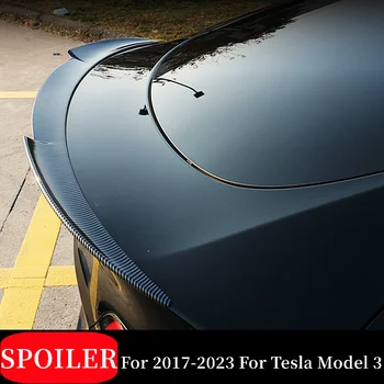 Pre Tesla Model 3 2017 18 19 20 21 22 23 Black Carbon Auto Zadné Veko Kufra Pery Spojler Krídla BodyKit Ladenie Vonkajšie Príslušenstvo