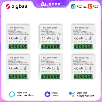 Tuya 16A Zigbee 3.0 Smart Switch Modul Rozbočovača Bránou Smart Home Automation 2 Spôsob Kontroly Pre Smartlife Alexa Domovská stránka Google Alice