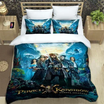 Disney Piráti z Karibiku posteľná bielizeň Nastaviť Perinu obliečka na Vankúš Cumlík posteľná bielizeň Twin Set Plný Kráľovná King Size Postelí Sady