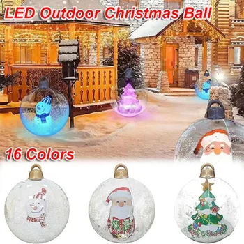 2023 Nové Vianočné Dekorácie Balón s LED Osvetlenie Vonkajšie Nádvorie PVC Transparentné Nafukovací Balón Vianoce