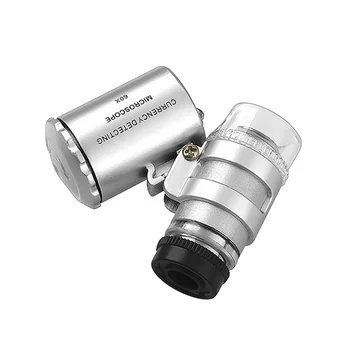 Prenosný Mini Pocket 60X Mikroskopom Svojho lupu Loupe UV Svetlo Mene Detektor Klenotník zväčšovacie sklo