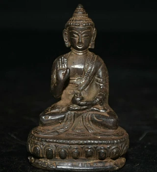 Staré Tibete Tibetskej bronz Šákjamuni buddha Amitabha, Buddha Šakjamúni socha