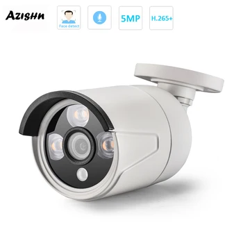 AZISHN H. 265+ 5MP SONY IMX335 POE IP Kamera 2592X1944 Video Detekcia Tváre Vonkajšie IP66 3IR Pole LED Bezpečnostné CCTV Kameru