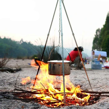 3 outdoor camping ohňa statív visí pan piknik oheň stojan hliníkovej zliatiny statív camping dodávky