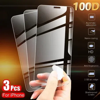 9D 3ks Tvrdeného Skla Pre iPhone X XS Max XR Screen Protector Pre iPhone 11 12 Pro Max 7 8 6 6 Plus 5S SE Ochranné Sklo