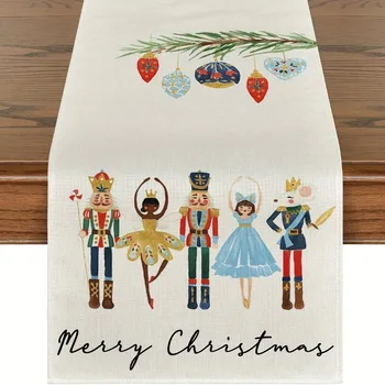 Akvarel Baletu Luskáčik Vianočné Gule Veselé Vianoce Stolové Vlajky Zimnú Dovolenku Kuchynský Stôl Dekorácie, Party Scény Dodávky