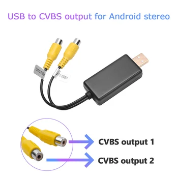 USB CVBS RCA Video Výstup Adaptér Box Interface Pripojiť na TV Monitore Prístroja Pre Android Rádio Multimediálny Prehrávač