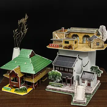 3D puzzle diy montáž model papier formy slávny architektonické pamiatky Čínskej 
 vzdelávacie hračky P024