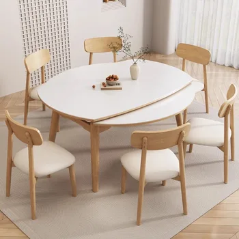 Nordic Luxusný Jedálenský Stôl Chaire Biela Kolo Kuchyňa Jedálenský Stôl Moderné Centrum Meuble Salon Nábytok Do Obývacej Izby