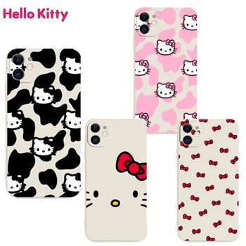 Hello Kitty Telefón puzdro pre IPhone 13promax 12 11 Pro Max Xsmax Xs Xr X 7 8 Plus Roztomilý All-inclusive Shockproof Soft Shell Kryt