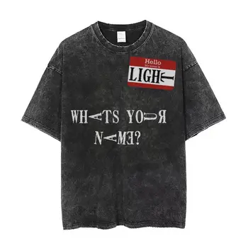 Umyté T Shirt Death Note Hip Hop T-Shirt Ulici Yagami Anime Svetlo, Zlé, Zlé Komiksu Manga, Japonsko Streetwear Lete Tees Mužov
