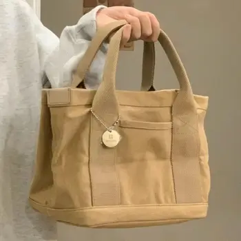 Multi Vrecku Ženy Plátno Tote Bag Solid Color Designer Dámy Bežné Dochádzanie Kabelka Veľkú Kapacitu Opakovane Nákupní Taška