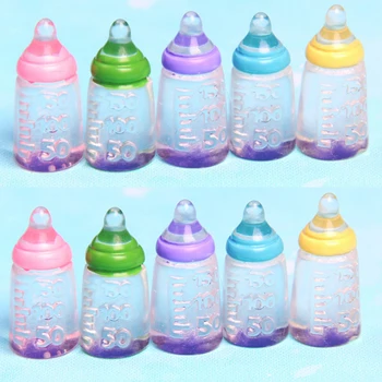 10pcs 1:12 Simulácia Mini Mlieko Fľaše dojčenských Fliaš, Miniatúrne Baby Bottle DIY domček pre bábiky Miniatúrne Príslušenstvo